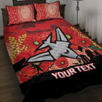 Custom Essendon Football ANZAC Quilt Bed Set Gallipoli Camouflage With Poppies