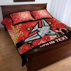 Custom Essendon Football ANZAC Quilt Bed Set Gallipoli Camouflage With Poppies