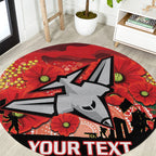 Custom Essendon Football ANZAC Round Carpet Gallipoli Camouflage With Poppies