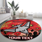 Custom Essendon Football ANZAC Round Carpet Gallipoli Camouflage With Poppies