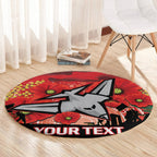 Custom Essendon Football ANZAC Round Carpet Gallipoli Camouflage With Poppies