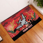 Custom Essendon Football ANZAC Rubber Doormat Gallipoli Camouflage With Poppies