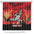 Custom Essendon Football ANZAC Shower Curtain Gallipoli Camouflage With Poppies
