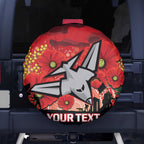 Custom Essendon Football ANZAC Spare Tire Cover Gallipoli Camouflage With Poppies