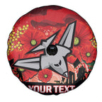 Custom Essendon Football ANZAC Spare Tire Cover Gallipoli Camouflage With Poppies