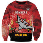 Custom Essendon Football ANZAC Sweatshirt Gallipoli Camouflage With Poppies