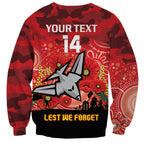 Custom Essendon Football ANZAC Sweatshirt Gallipoli Camouflage With Poppies