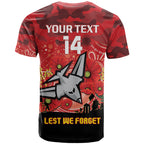 Custom Essendon Football ANZAC T Shirt Gallipoli Camouflage With Poppies