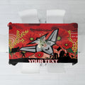 Custom Essendon Football ANZAC Tablecloth Gallipoli Camouflage With Poppies