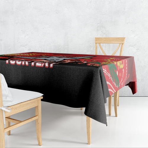 Custom Essendon Football ANZAC Tablecloth Gallipoli Camouflage With Poppies