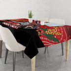 Custom Essendon Football ANZAC Tablecloth Gallipoli Camouflage With Poppies