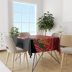 Custom Essendon Football ANZAC Tablecloth Gallipoli Camouflage With Poppies