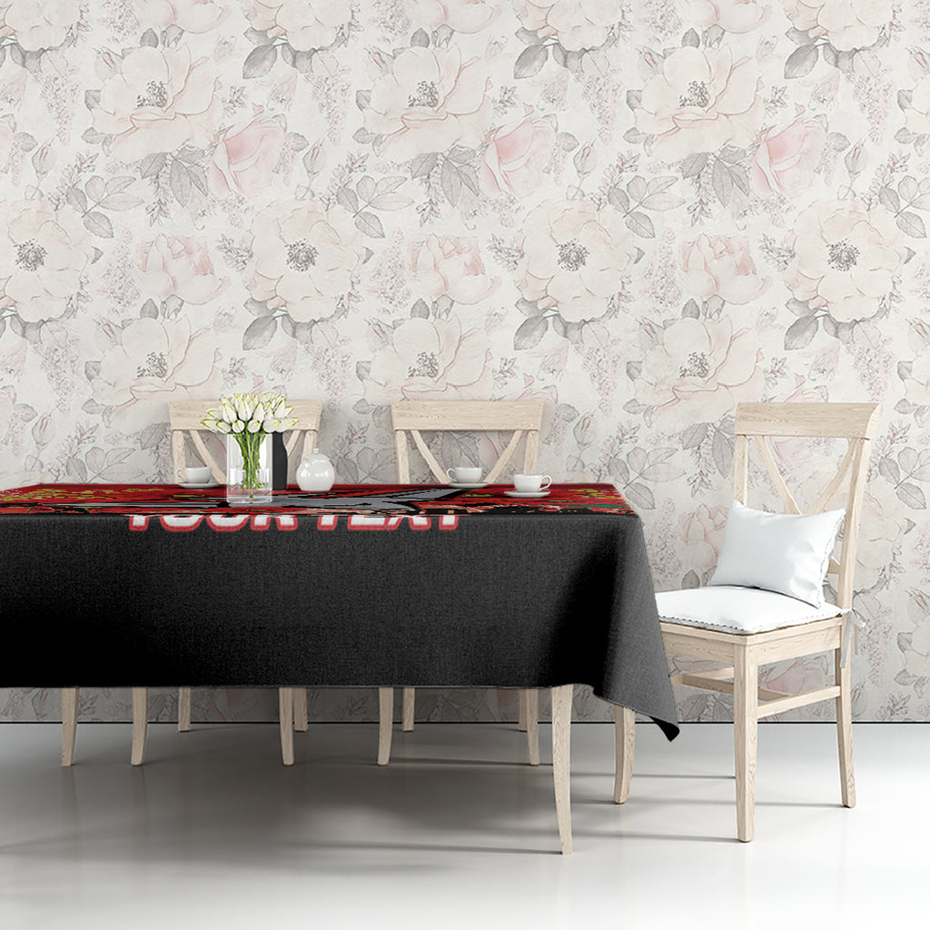 Custom Essendon Football ANZAC Tablecloth Gallipoli Camouflage With Poppies