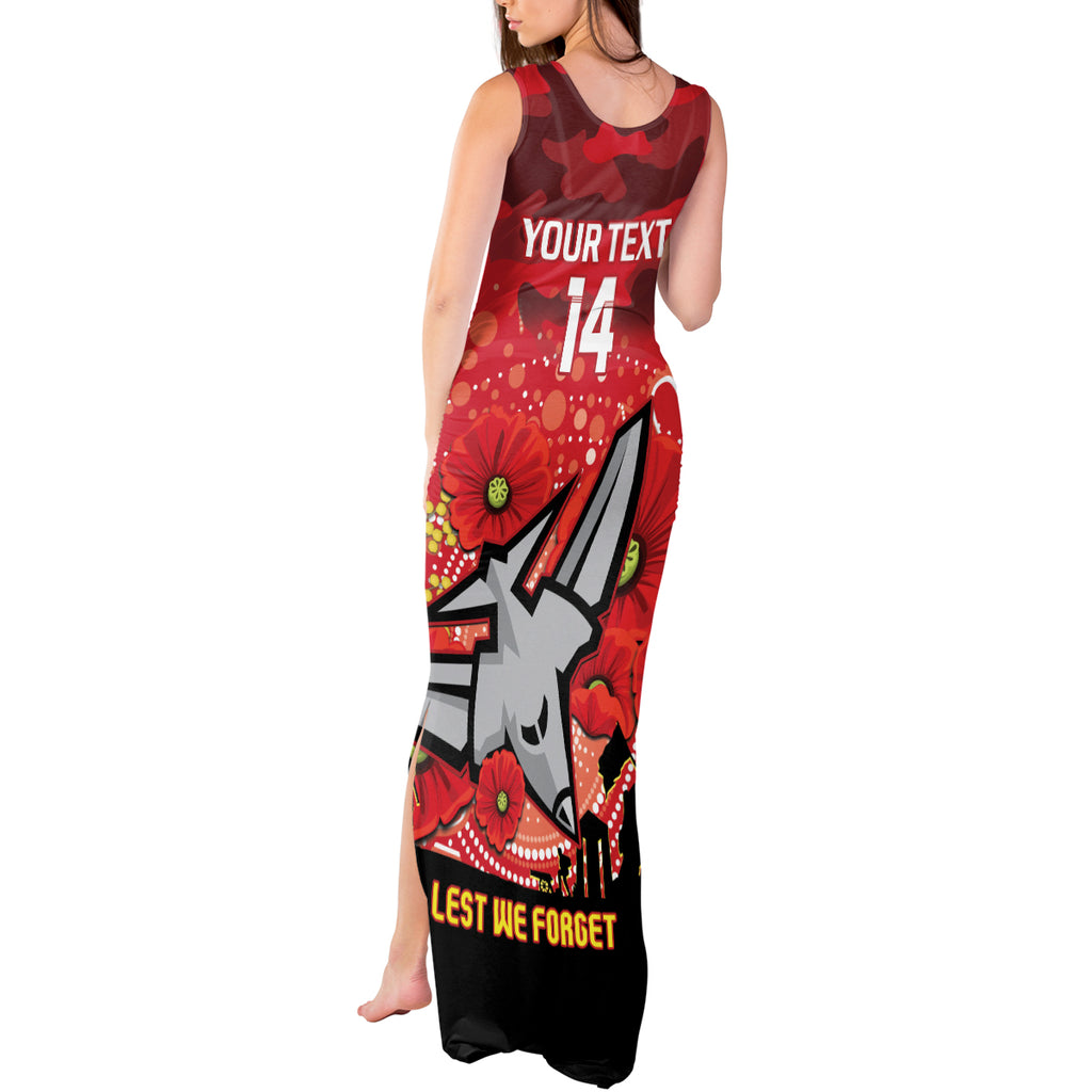 Custom Essendon Football ANZAC Tank Maxi Dress Gallipoli Camouflage With Poppies