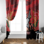 Custom Essendon Football ANZAC Window Curtain Gallipoli Camouflage With Poppies