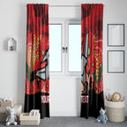 Custom Essendon Football ANZAC Window Curtain Gallipoli Camouflage With Poppies