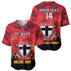 Custom St Kilda Football ANZAC Baseball Jersey Gallipoli Camouflage With Poppies