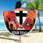 Custom St Kilda Football ANZAC Beach Blanket Gallipoli Camouflage With Poppies