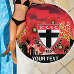 Custom St Kilda Football ANZAC Beach Blanket Gallipoli Camouflage With Poppies