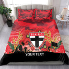 Custom St Kilda Football ANZAC Bedding Set Gallipoli Camouflage With Poppies