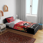 Custom St Kilda Football ANZAC Bedding Set Gallipoli Camouflage With Poppies