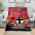 Custom St Kilda Football ANZAC Blanket Gallipoli Camouflage With Poppies