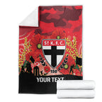 Custom St Kilda Football ANZAC Blanket Gallipoli Camouflage With Poppies