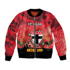 Custom St Kilda Football ANZAC Bomber Jacket Gallipoli Camouflage With Poppies