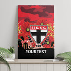 Custom St Kilda Football ANZAC Canvas Wall Art Gallipoli Camouflage With Poppies