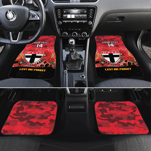 Custom St Kilda Football ANZAC Car Mats Gallipoli Camouflage With Poppies