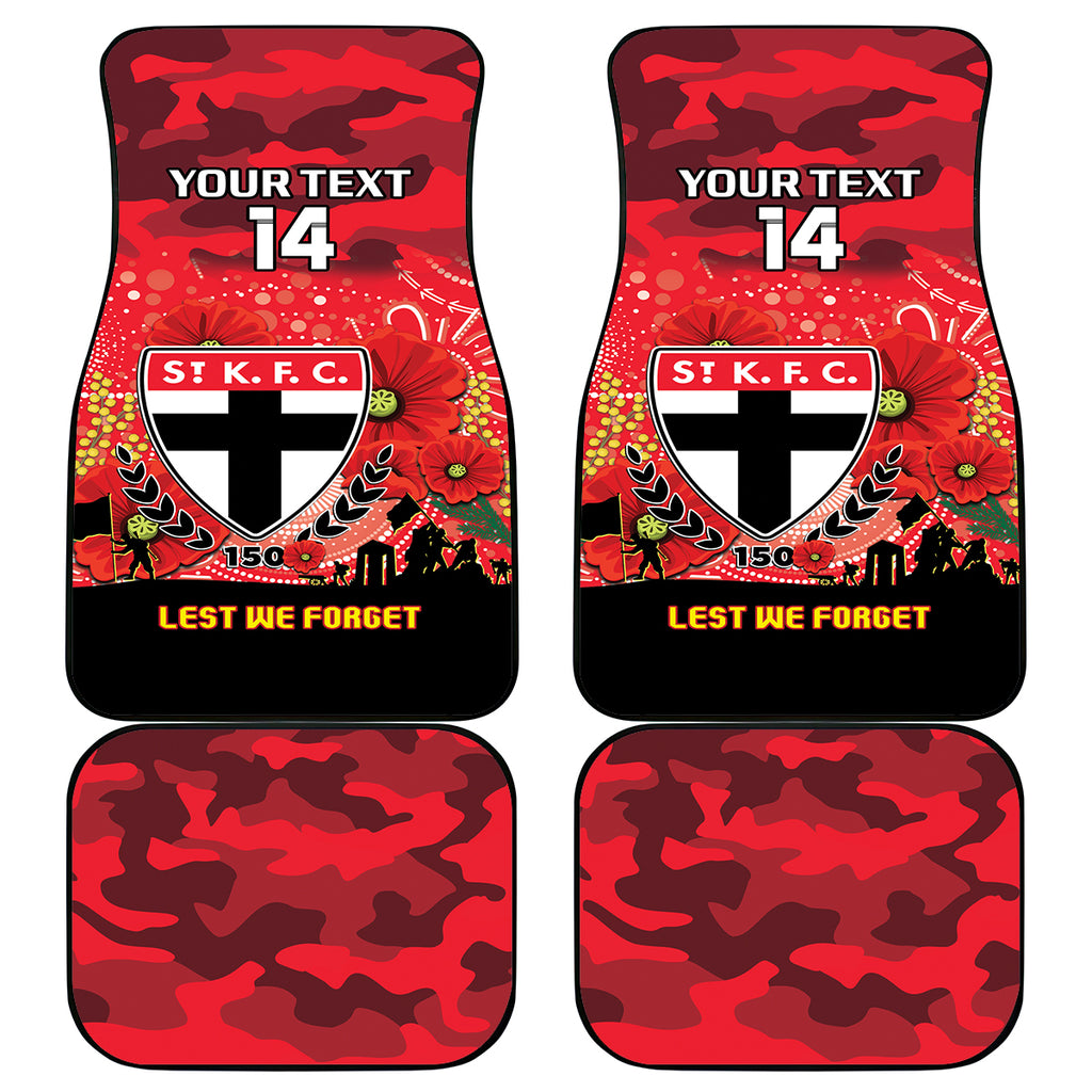 Custom St Kilda Football ANZAC Car Mats Gallipoli Camouflage With Poppies