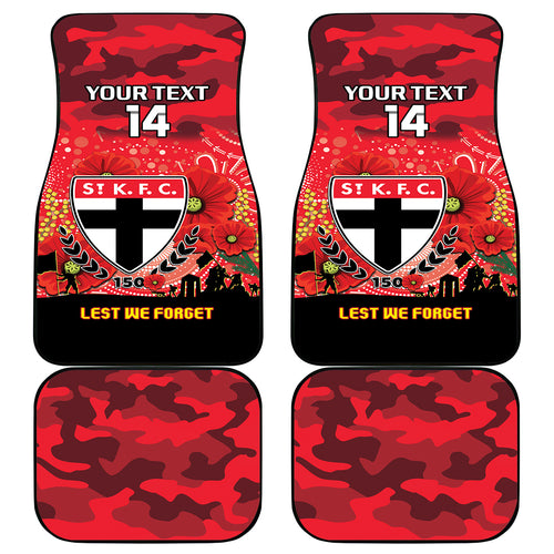 Custom St Kilda Football ANZAC Car Mats Gallipoli Camouflage With Poppies