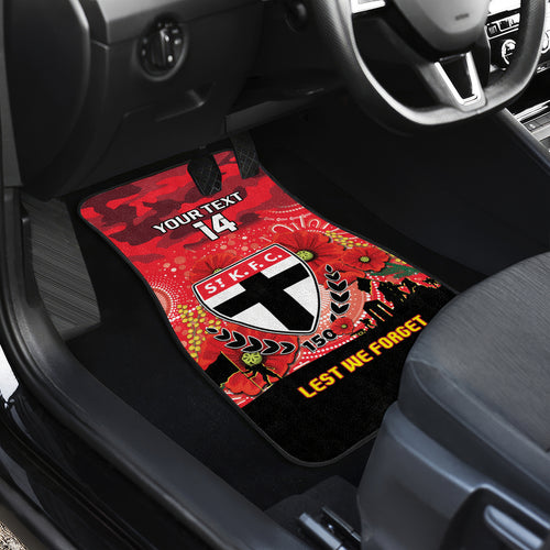 Custom St Kilda Football ANZAC Car Mats Gallipoli Camouflage With Poppies