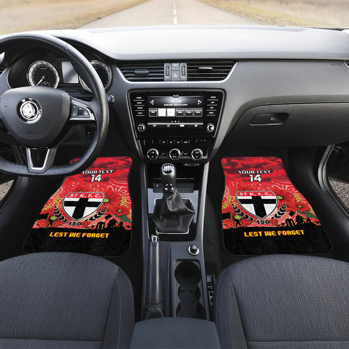 Custom St Kilda Football ANZAC Car Mats Gallipoli Camouflage With Poppies
