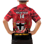 Custom St Kilda Football ANZAC Family Matching Mermaid Dress and Hawaiian Shirt Gallipoli Camouflage With Poppies