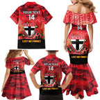 Custom St Kilda Football ANZAC Family Matching Mermaid Dress and Hawaiian Shirt Gallipoli Camouflage With Poppies