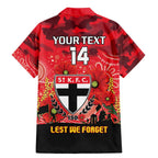 Custom St Kilda Football ANZAC Family Matching Mermaid Dress and Hawaiian Shirt Gallipoli Camouflage With Poppies