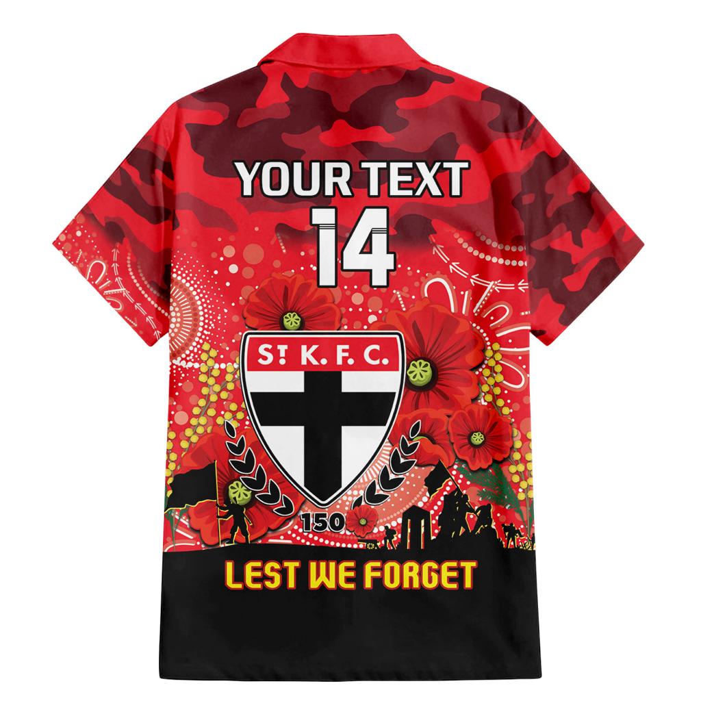 Custom St Kilda Football ANZAC Family Matching Mermaid Dress and Hawaiian Shirt Gallipoli Camouflage With Poppies