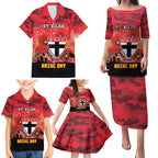 Custom St Kilda Football ANZAC Family Matching Puletasi and Hawaiian Shirt Gallipoli Camouflage With Poppies