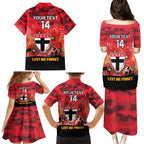 Custom St Kilda Football ANZAC Family Matching Puletasi and Hawaiian Shirt Gallipoli Camouflage With Poppies