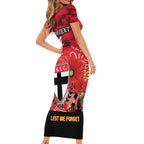 Custom St Kilda Football ANZAC Family Matching Short Sleeve Bodycon Dress and Hawaiian Shirt Gallipoli Camouflage With Poppies
