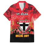 Custom St Kilda Football ANZAC Family Matching Summer Maxi Dress and Hawaiian Shirt Gallipoli Camouflage With Poppies