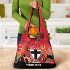 Custom St Kilda Football ANZAC Grocery Bag Gallipoli Camouflage With Poppies