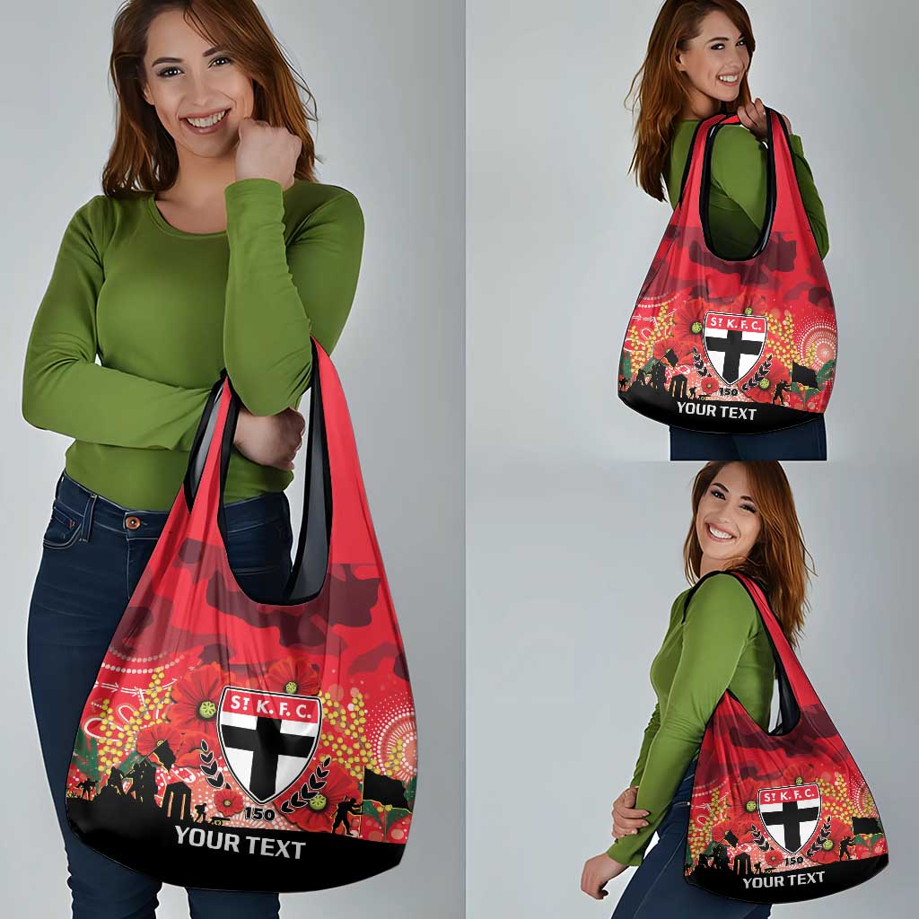 Custom St Kilda Football ANZAC Grocery Bag Gallipoli Camouflage With Poppies