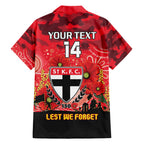 Custom St Kilda Football ANZAC Hawaiian Shirt Gallipoli Camouflage With Poppies