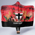 Custom St Kilda Football ANZAC Hooded Blanket Gallipoli Camouflage With Poppies
