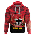 Custom St Kilda Football ANZAC Hoodie Gallipoli Camouflage With Poppies