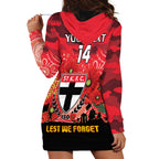 Custom St Kilda Football ANZAC Hoodie Dress Gallipoli Camouflage With Poppies
