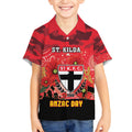 Custom St Kilda Football ANZAC Kid Hawaiian Shirt Gallipoli Camouflage With Poppies