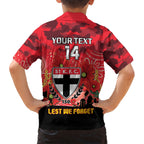 Custom St Kilda Football ANZAC Kid Hawaiian Shirt Gallipoli Camouflage With Poppies